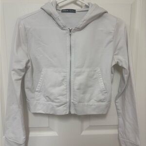 SHEIN White Hooded Cropped Jacket